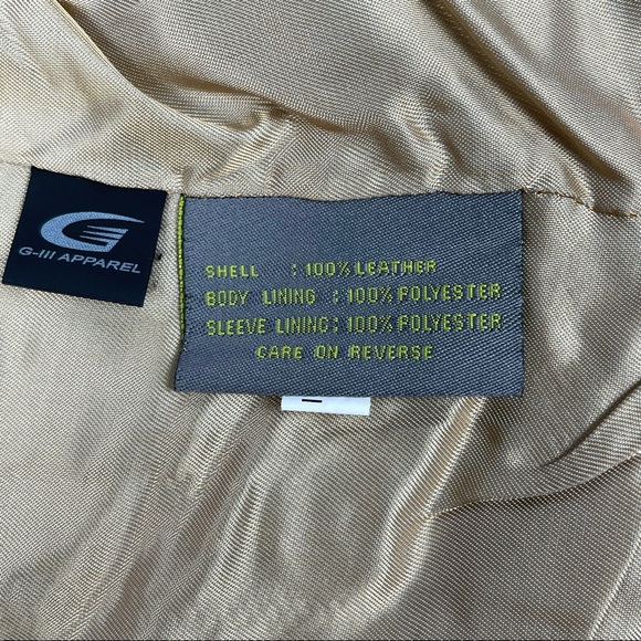 KENNETH COLE REACTION leather beige moto jacket size S - Picture 14 of 14